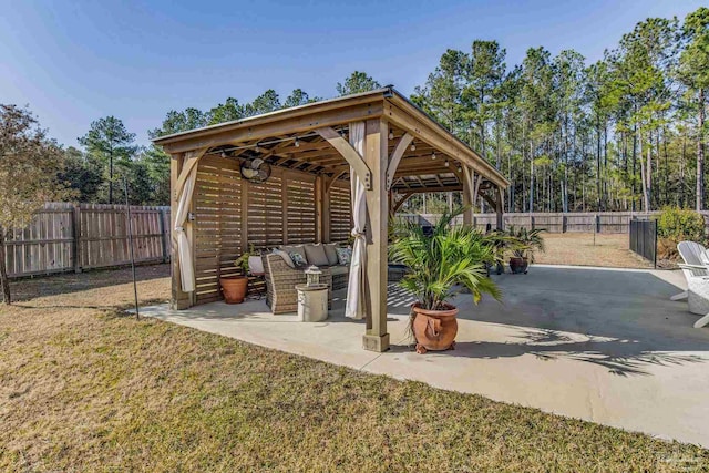 view of patio with a gazebo