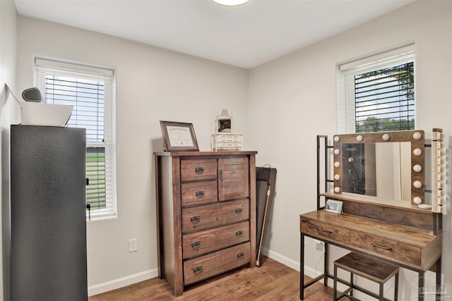 misc room featuring a wealth of natural light and wood-type flooring