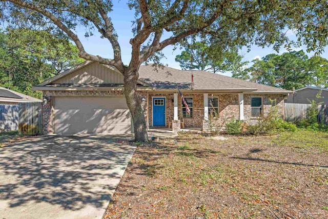 view of front facade with a garage