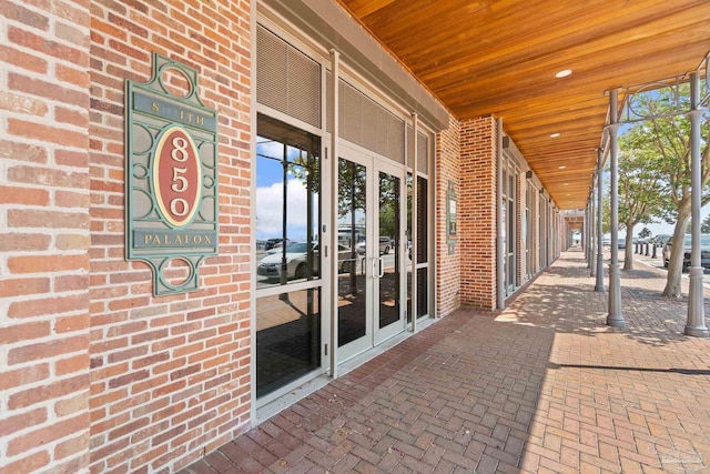 view of patio / terrace featuring french doors