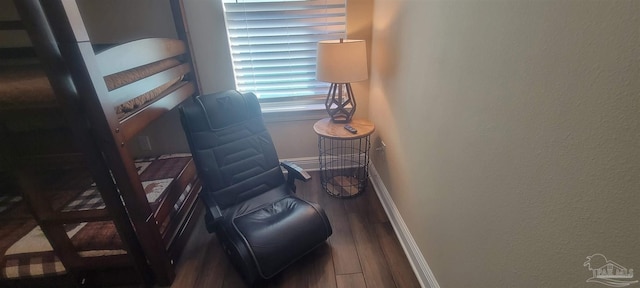 office space featuring hardwood / wood-style flooring