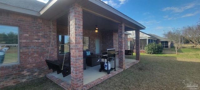 view of patio with grilling area