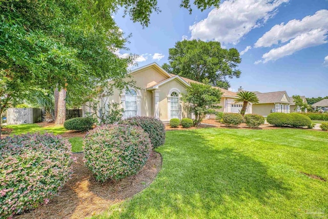 ranch-style home with a front yard