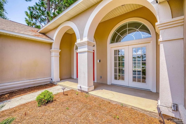 doorway to property with french doors