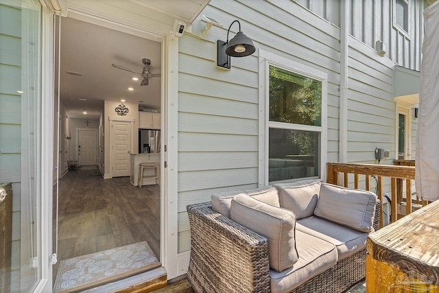 deck featuring outdoor lounge area