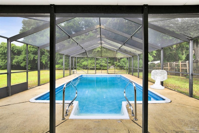 9852 Hillview Dr, Pensacola, FL 32514 - outdoor pool featuring a patio and a lanai