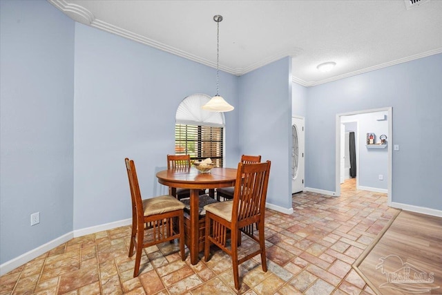 2574 1st Ct, Navarre, FL 32566 - dining room featuring baseboards, ornamental molding, and washer / dryer