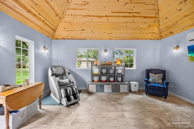 2574 1st Ct, Navarre, FL 32566 - sitting room with wooden ceiling, lofted ceiling, plenty of natural light, and baseboards