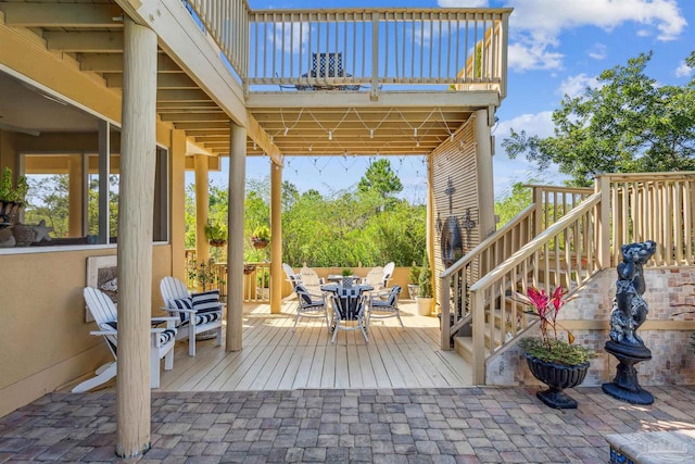 view of patio / terrace featuring a wooden deck