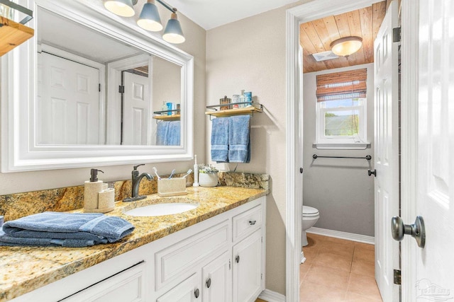 2803 Venetian Way, Gulf Breeze, FL 32563 - bathroom featuring vanity, toilet, tile patterned floors, and baseboards