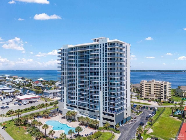 850 Ft Pickens Rd Unit 540, Pensacola Beach, FL 32561 - aerial view with a water view and a view of city