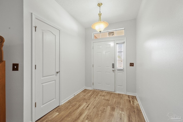 entryway with light hardwood / wood-style flooring