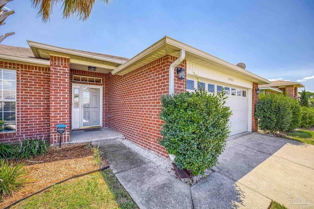 entrance to property with a garage