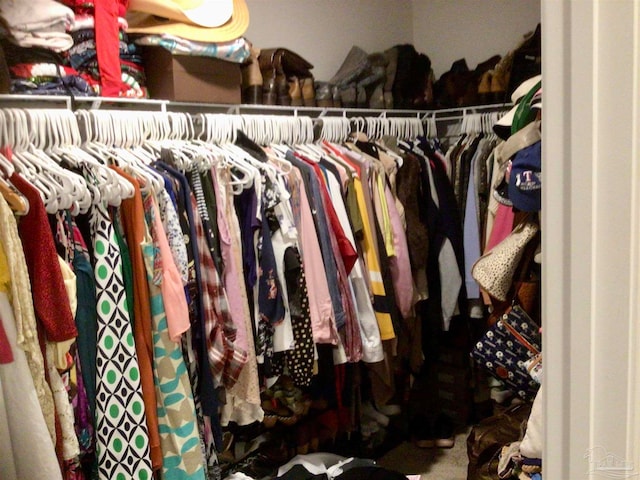 view of walk in closet