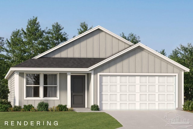 4766 Runway Dr Lot 16G, Pace, FL 32571 - view of front of home with a garage, roof with shingles, driveway, and a front yard