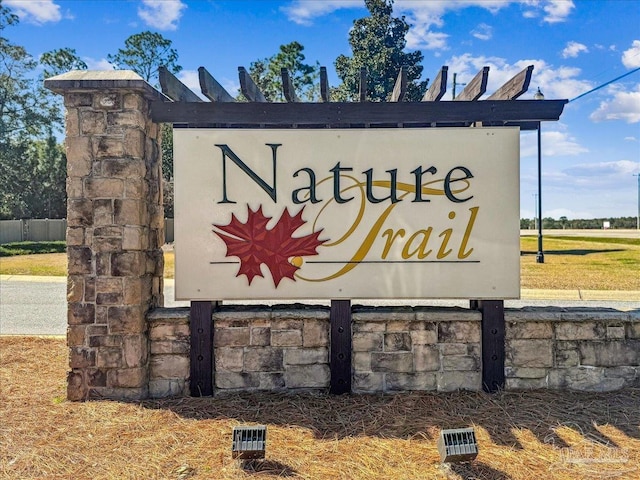 view of community sign