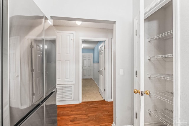 interior space with hardwood / wood-style floors