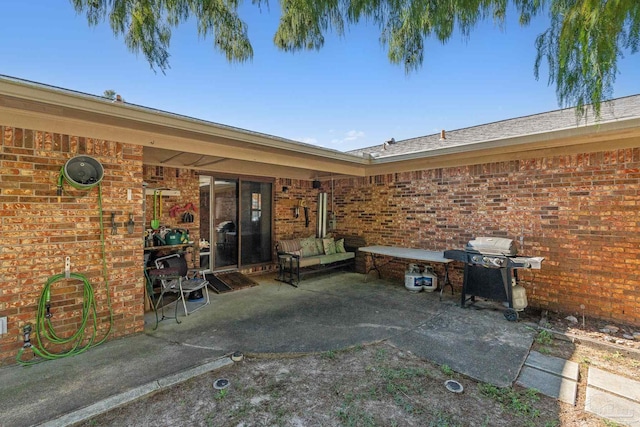 view of patio / terrace featuring grilling area and an outdoor living space