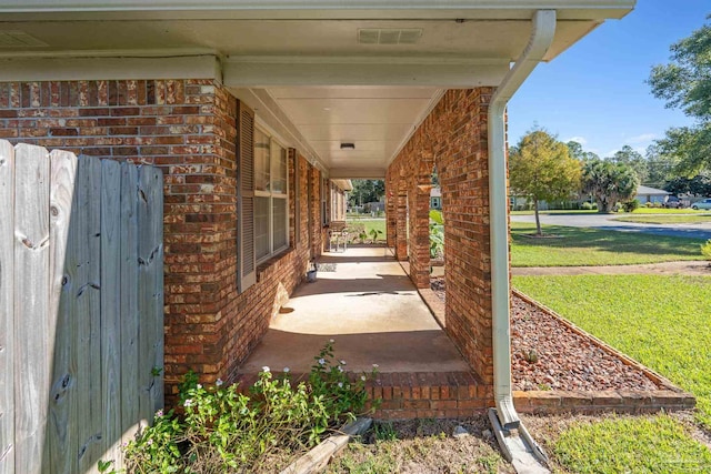 view of patio / terrace with a porch