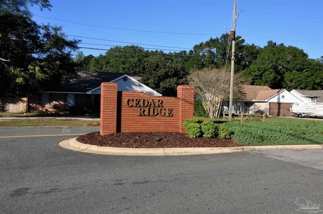 view of community sign