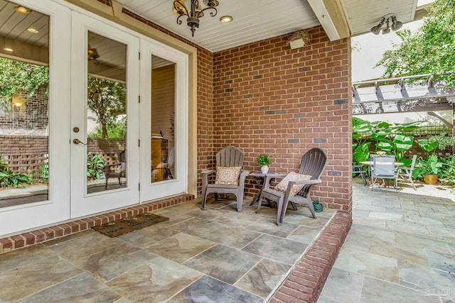 view of patio with french doors