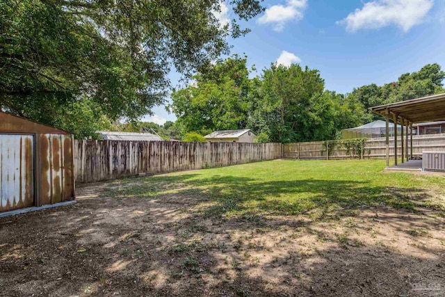 7125 Ben Sasser Dr, Pensacola, FL 32526 - fenced backyard with a storage shed