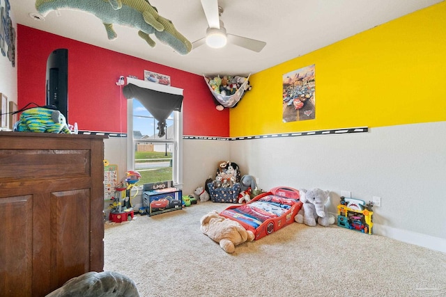 2420 Okatie Ln, Cantonment, FL 32533 - carpeted bedroom featuring a ceiling fan