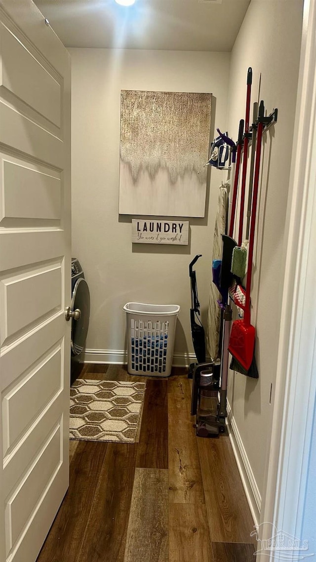 interior space with hardwood / wood-style flooring