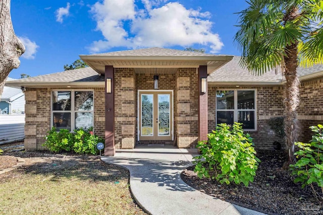 entrance to property with french doors