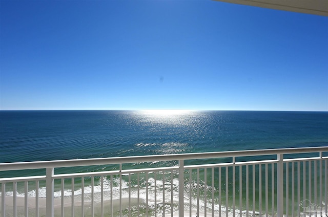 water view with a view of the beach