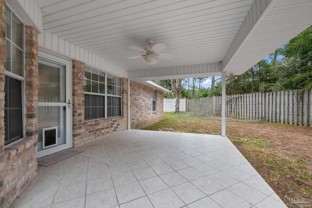 view of patio / terrace featuring ceiling fan