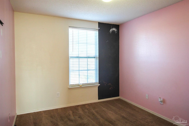 spare room with carpet flooring and a textured ceiling