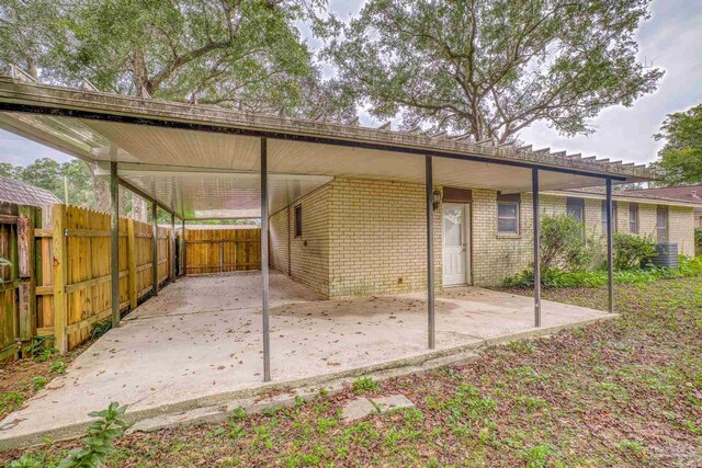 view of patio with a carport