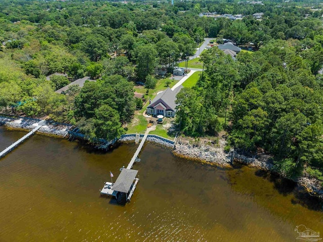 5136 Point Shores Ln, Gulf Breeze, FL 32563 - aerial view featuring a water view and a view of trees