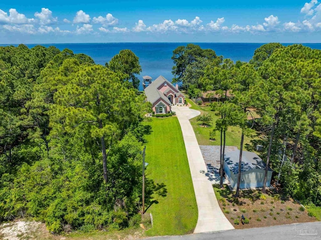 5136 Point Shores Ln, Gulf Breeze, FL 32563 - birds eye view of property with a water view