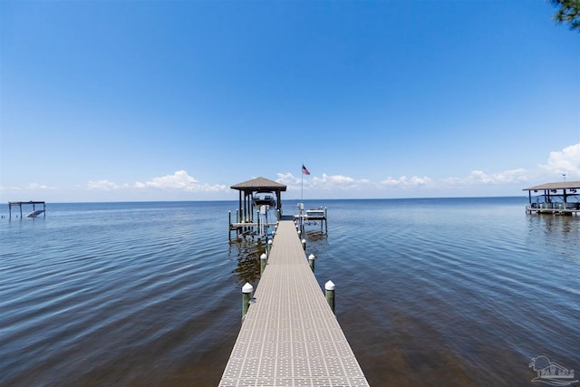 5136 Point Shores Ln, Gulf Breeze, FL 32563 - view of dock featuring boat lift and a water view