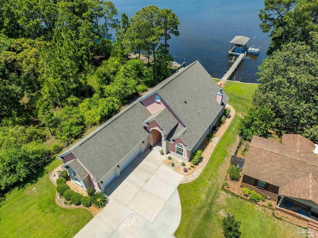 5136 Point Shores Ln, Gulf Breeze, FL 32563 - birds eye view of property featuring a water view