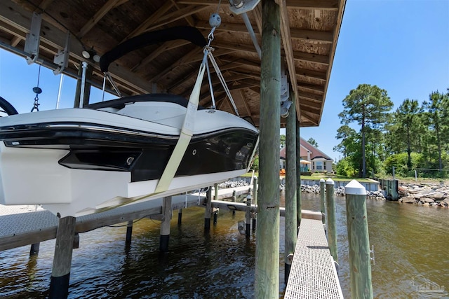 5136 Point Shores Ln, Gulf Breeze, FL 32563 - view of dock featuring a water view and boat lift