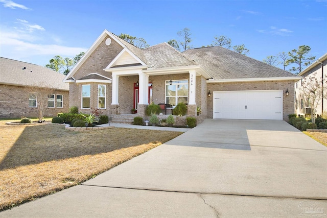 craftsman inspired home featuring a garage