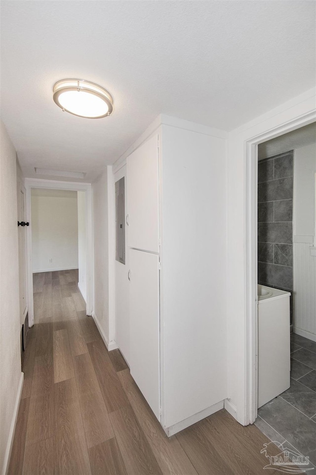 60 Stanford Rd, Pensacola, FL 32506 - corridor with wood finished floors and electric panel