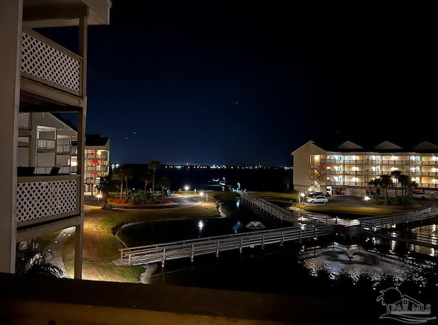 property's view of city with a water view