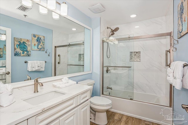 13599 Perdido Key Dr Unit T-2C, Perdido Key, FL 32507 - full bath featuring wood finished floors, vanity, shower / bath combination with glass door, and recessed lighting
