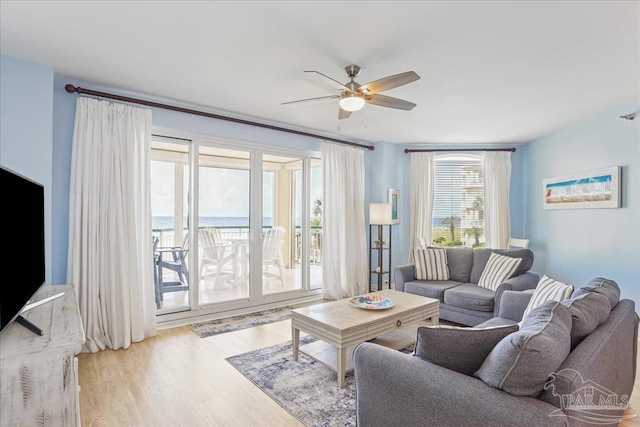 13599 Perdido Key Dr Unit T-2C, Perdido Key, FL 32507 - living room featuring ceiling fan and wood finished floors