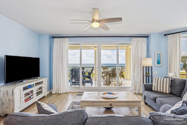 13599 Perdido Key Dr Unit T-2C, Perdido Key, FL 32507 - living area with a ceiling fan and wood finished floors