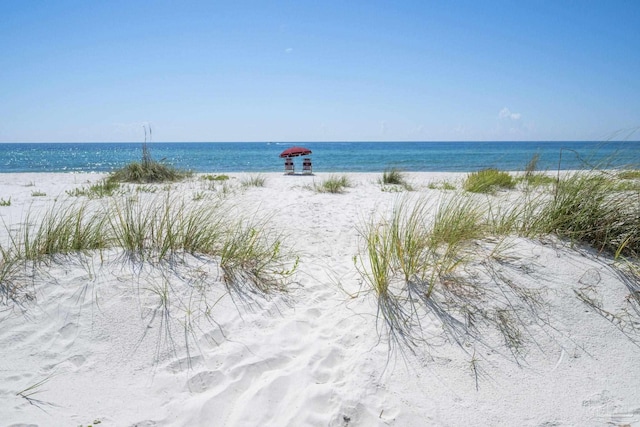 view of water feature featuring a beach view