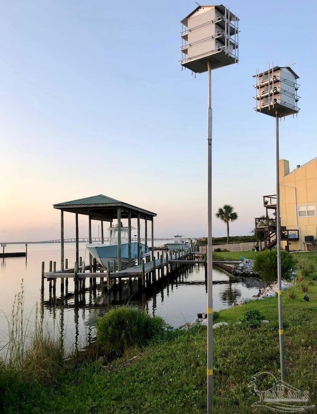 1404 Stanford Rd, Gulf Breeze, FL 32563 - view of dock with a water view and boat lift