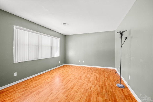 empty room featuring light wood-type flooring