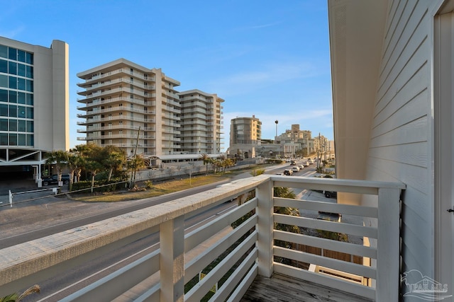 balcony featuring a view of city