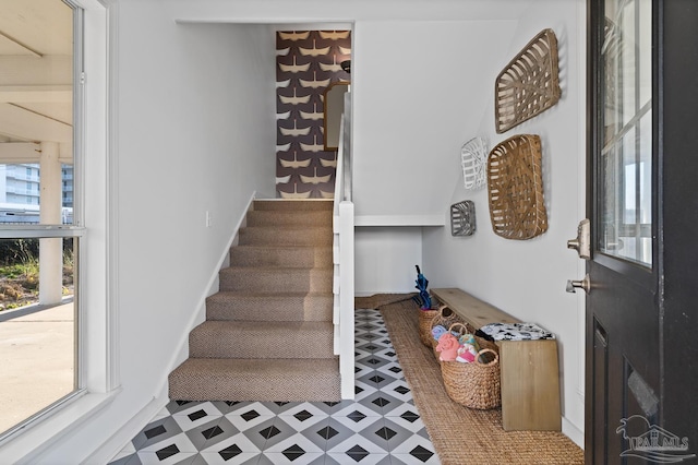 stairs featuring a healthy amount of sunlight