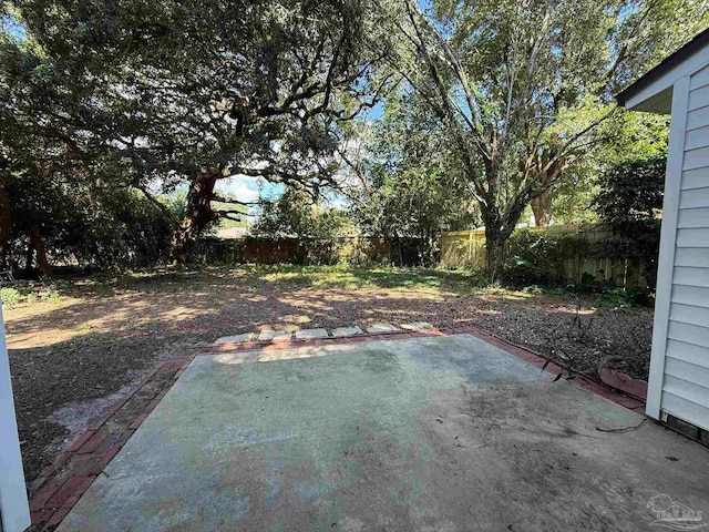 view of yard featuring a fenced backyard and a patio